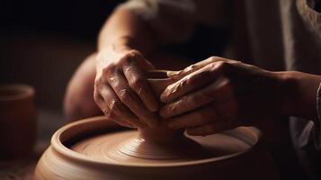 Crafting Art, The Potter's Hands at Work. photo