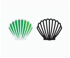 Green sea shell vector icon