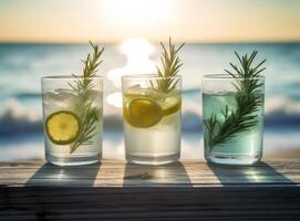 Lemonade with lemon. Illustration photo