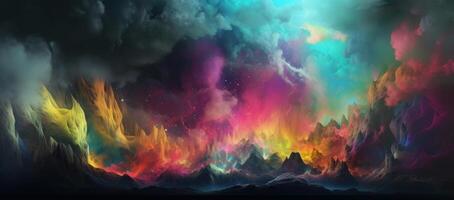 Colorful nebula or cloud in space. Illustration AI Generative photo