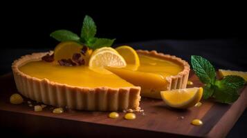 Lemon tart. Illustration photo