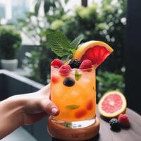 Summer cocktail. Illustration photo