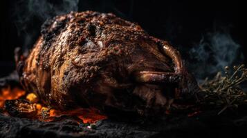 Roasted lamb. Illustration photo