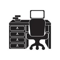 trabajo escritorio logo icono, ilustración diseño modelo vector