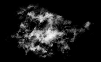 White cloud isolated on black background,Textured smoke,brush effect photo