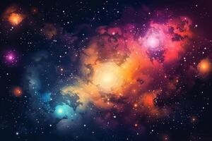 Colorful Cosmic Dark Space Illustration Background with photo