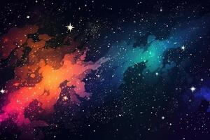 Colorful Cosmic Dark Space Illustration Background with photo