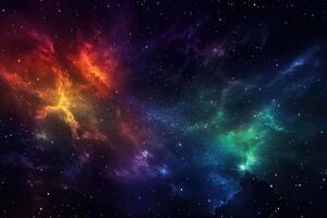 Colorful Cosmic Dark Space Illustration Background with photo