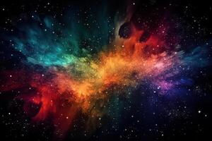 Colorful Cosmic Dark Space Illustration Background with photo