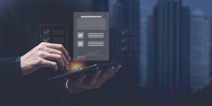 electronic signature concept ,Signing a form ,validates and manages business documents and agreements ,signing a business contract approval,contract documents confirmation or warranty certificate photo
