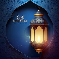 Beautiful Eid mubarak arabic islamic background and banner Design. photo