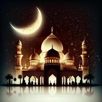 Beautiful Eid mubarak arabic islamic background and banner Design. photo