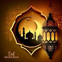 Beautiful Eid mubarak arabic islamic background and banner Design. photo