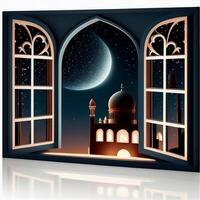 Beautiful Eid mubarak arabic islamic background and banner Design. photo