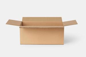 Cardboard box for delivery, parcels. On a light background photo