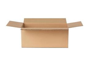 cartulina caja para entrega, paquetes aislado en blanco antecedentes foto