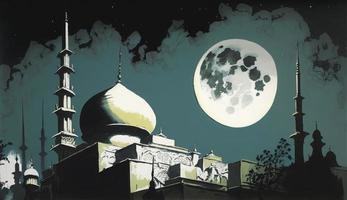 3d illustration of amazing architecture design of muslim mosque ramadan concept, illustration of amazing architecture design of muslim mosque ramadan concept, Generate Ai photo