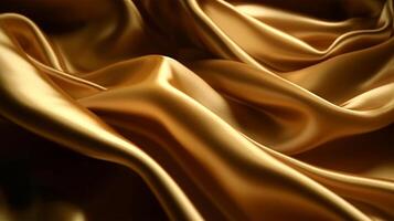 The Realistic golden texture fabric. Beautiful and elegant yellow satin. The smooth luxury silk. Classy fashion concept. Gorgeous abstract background image by . photo