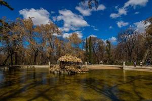 Retiro park in madrid spain in spring day  landscape photo