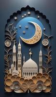 illustration of amazing architecture design of muslim mosque ramadan kareem, islamic architecture background ramadan kareem, Islamic Mosque, Ramdan, ramzan, eid, culture, arab, Generate Ai photo