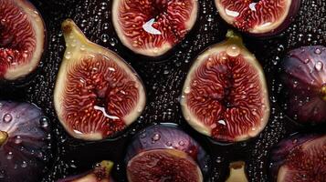 . . Tropical fruit pattern. Fresh figs. Can be used for decoration. Graphic Art Illustration. photo