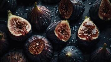 . . Tropical fruit pattern. Fresh figs. Can be used for decoration. Graphic Art Illustration. photo
