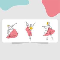 abstract ballerina vector template with line art style