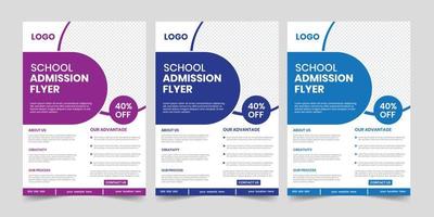 New primary school admission Print discount editable flyer design vector