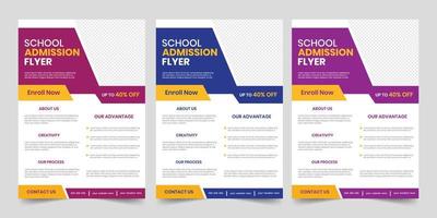 New admission Print high school primary publication academic page design vector