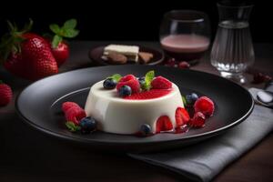 Panna cotta dessert. Illustration photo