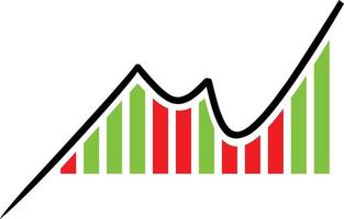 illustration vector graphic of glow up and down business bar chart icon