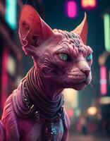 Sphynx cat illustration created with ai tools photo