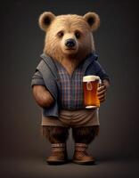osito de peluche oso vistiendo ropa realista ilustración creado con ai herramientas foto