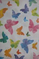 Colorful butterflies on white napkin paper close up background big size high quality instant print stock photography photo