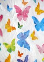 Colorful butterflies on white napkin paper close up background big size high quality instant print stock photography photo