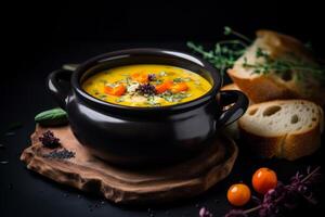 Pumpkin soup. Illustration photo