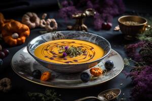 Pumpkin soup. Illustration photo