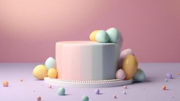 cumpleaños antecedentes con pastel. ilustración ai generativo foto