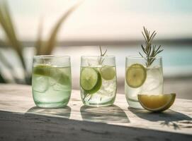 Lemonade with lemon. Illustration photo
