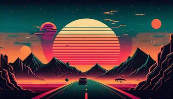 Retro background created with ai tools photo
