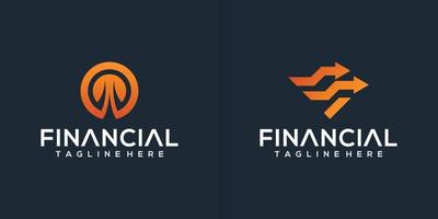 financiero anuncio visera logo diseño vector icono colección