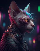 Sphynx cat illustration created with ai tools photo