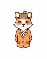 Classy Dressed Up Fox vector
