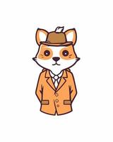 Classy Dressed Up Fox vector