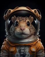 Cyberpunk mouse rat realistic illustration created with ai tools photo