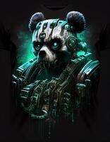 Cyberpunk panda realistic illustration created with ai tools photo