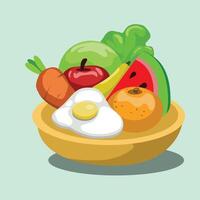 illustration of healthy foods vector