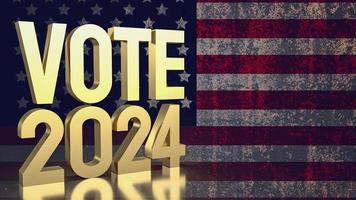 Text vote 2024 on united stage of America  flag  3d rendering photo