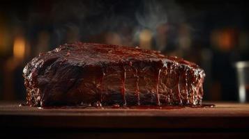 American barbecue beef brisket Illustration AI Generative photo