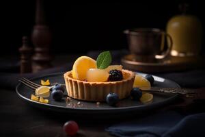 Lemon tart. Illustration photo